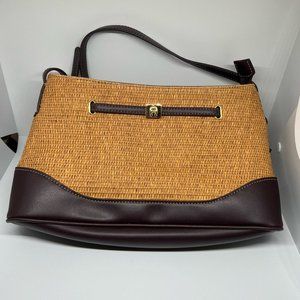 Etienne Aigner Straw and Leather Shoulder Bag - EUC
